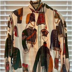 Escada silk royal print blouse. Size40